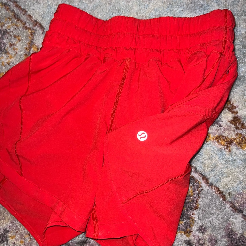 lululemon hottie shorts, red